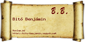 Bitó Benjámin névjegykártya